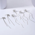 KJ Sterling Silver Zirconium Heart Cut Cute Butterfly Long Tassel Pendant Earrings for Women's Korean Simple Design
