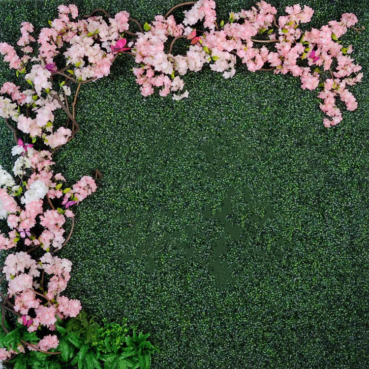 E07086-5 Wholesale Wedding Grass Wall Large Faux Red Green Blue Plants Wall Artificial Grass Panel for Wedding