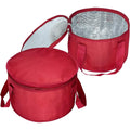 Custom Round Cooler Bag Reusable 600D Polyester Cylinder Insulated Lunch Tote Carry Bag With Food Container
