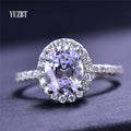 Solid Silver 925 Original Oval 2 Carat Brilliant Diamond Test Past D Color Moissanite Wedding Ring for Women Gift Fine Jewelry
