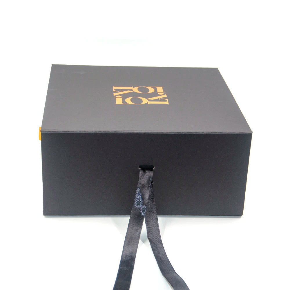 OEM Custom Collapsible Packaging Black Rectangular Magnetic Folding Paper Gift Box