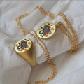 18k Gold-plated Stainless Steel Handmade Painted Necklace pink Elephant Tarot Shark Snake Stove Fashion Pendant Necklace Jewelry