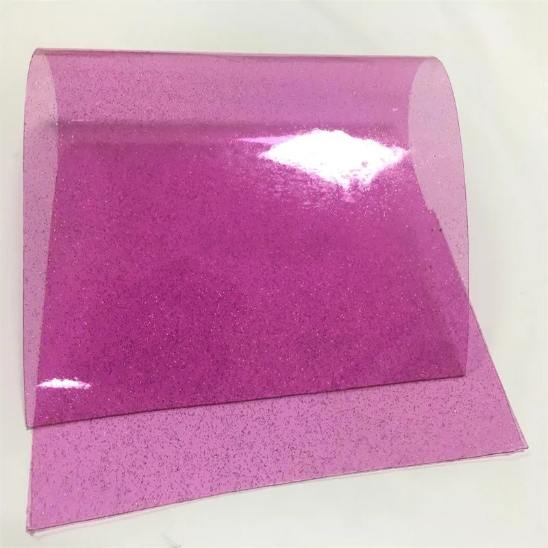 0.8mm Colorful Transparent Plastic Soft Colorful Plastic Glitter Pvc Fabric