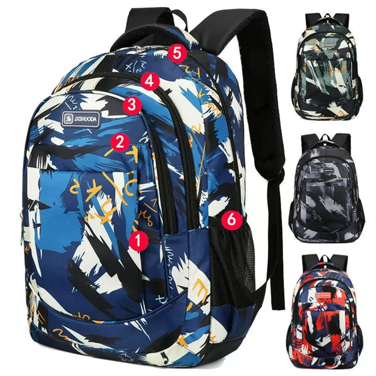 Tactical Lightweight Waterproof School Backpack Dark Blue Colour with Zipper Closure