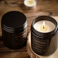 Wholesale 7 oz Sage Home Decor Classical Smokeless Empty Black Candle Cup Bottle with Lid Glass Candle Jar