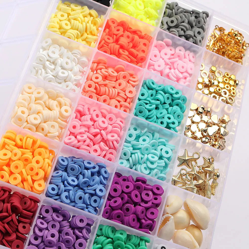 Polymer Clay Beads for Jewelry Making Bracelets Necklace Earring DIY Craft Kit with Charms Number Findings and Accessories