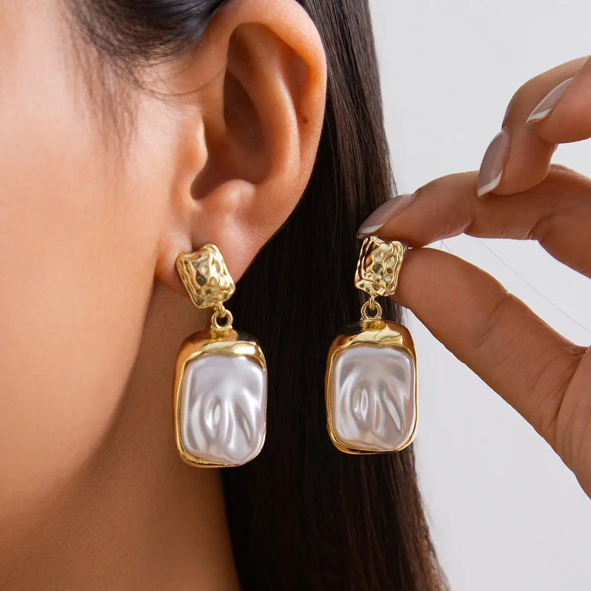 New Style French square Pleated Vintage Style Earrings Luxury Dangle Designer Women Fashion Jewelry Earrings