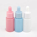 High Quality Small pink White and Blue Glass Dropper Bottle for Essential Oil Skin Care Cosmetic Packaging Size 15ml Bulk Sale