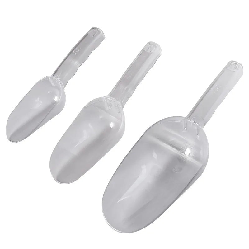 Multi-use Ice Scoop BPA Free Feed Food Scoops Candy Sugar Scooper for Kitchen Bar Party Wedding Plastic Clear Kitchen Scoop