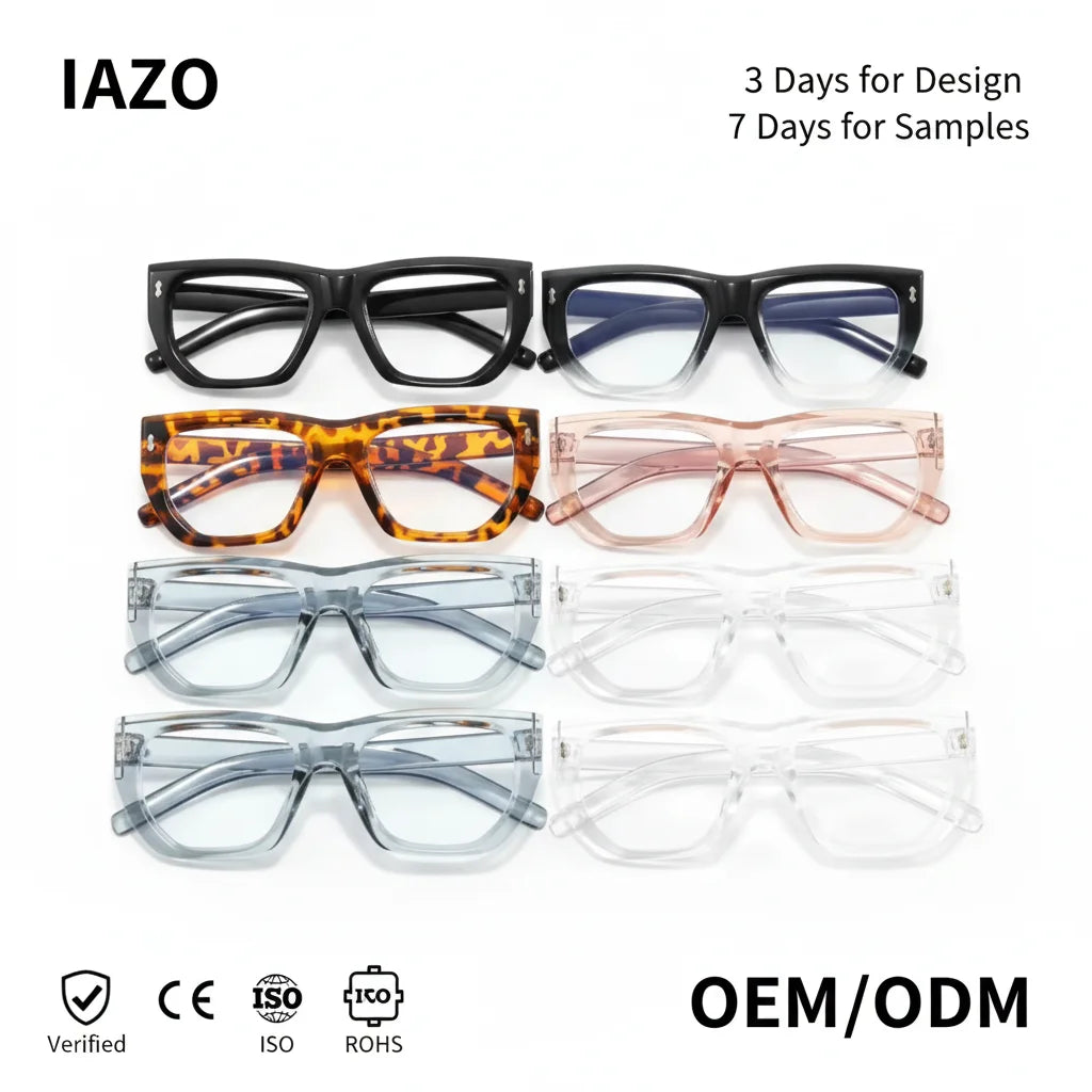 High Quality Anti Blue Light Sunglasses Frame Square Thick Frame with Solid Pattern Optical Glasses