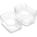 Stackable Plastic Clear Refrigerator Food Storage Organizer Bins for Kitchen Countertop Household Storage Containers