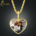 Factory Wholesale 30mm Gold Plated Brass Plain Heart Custom Photo Pendant Necklace Memory Jewelry for Men Womeen