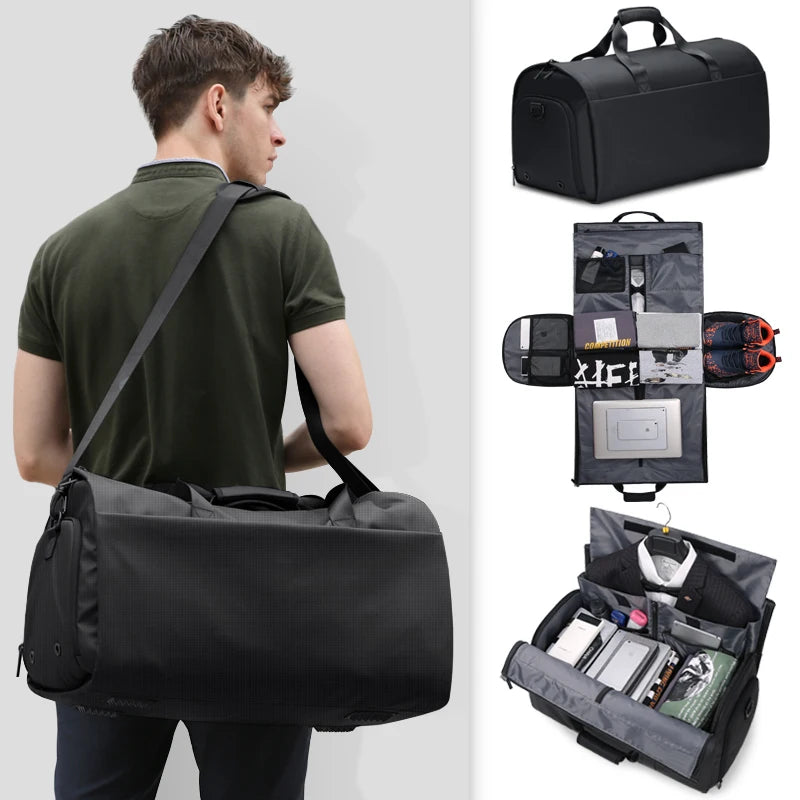FENRUIEN Mens Duffle Bags for Travel Folding Anti-dirty Waterproof Small Travel Bag 50L Large Capacity Handbag Shoe Compartment