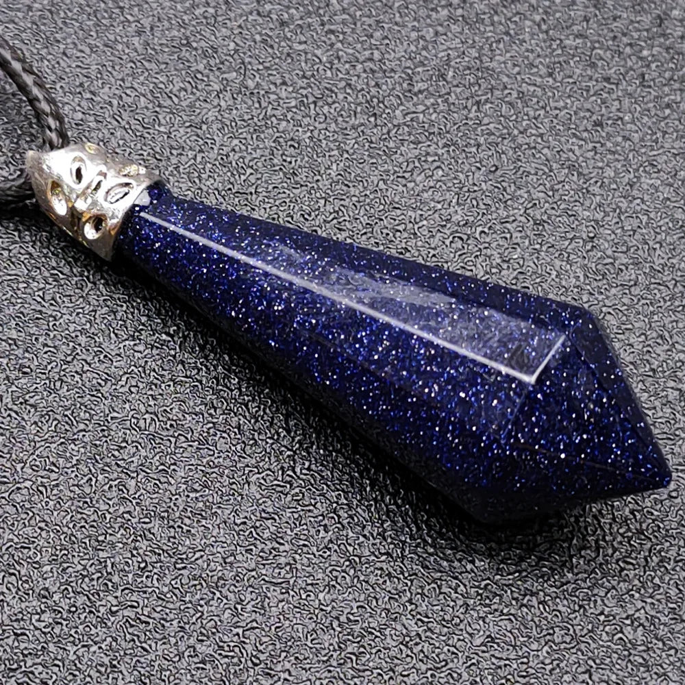 DIY Gems Gems Private Logo Customized FM Energy Stone Blue Gravel Pendulum wholesale for decoration