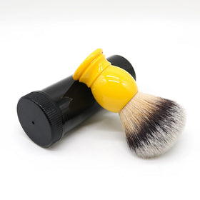 JDK Promotion Yellow Color Blade Shaving Brush Synthetic Hair Acrylic Handle Foaming Brush Tools
