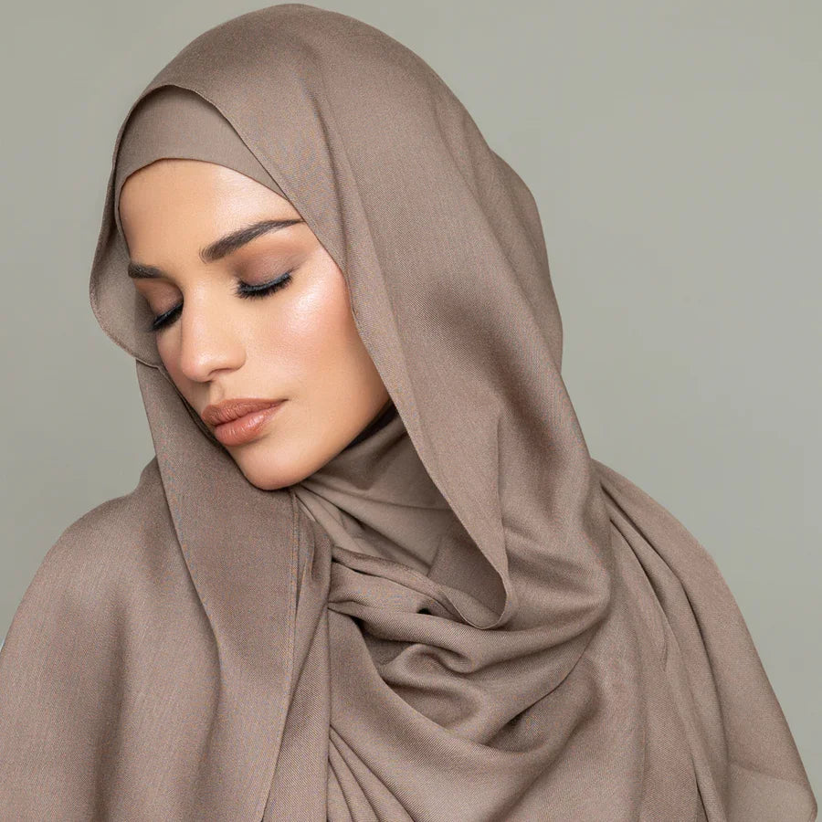 Perfect Matching Color Breathable Plain Light Weight Rayon Modal Twill Cotton Woven Modal Hijab Scarf