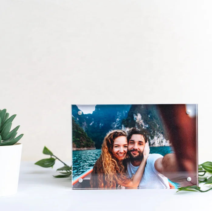 Waterproof Clear 5x7 Acrylic Magnetic Photo Frame with Custom Logo for Wedding Pictures Photo Display