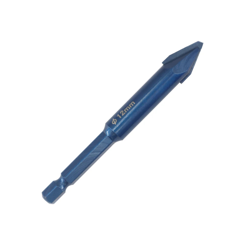 1/4" Hex Shank Triangular Angled-Tip Tilted Slanted Head Eccentric Glass Ceramic Tile Drill Bits for Tile Glass