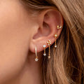Laodun 18K Gold Fancy Stud Earring Set INS Creative Star Design Dangle Chains Vintage Minimalist Earring