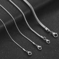 0.9/1.2/1.5/2/3/4mm Width 45/50/60/70cm 316L Stainless Steel Jewelry Gold Sliver Rope Necklace Snake Chain for Men Women