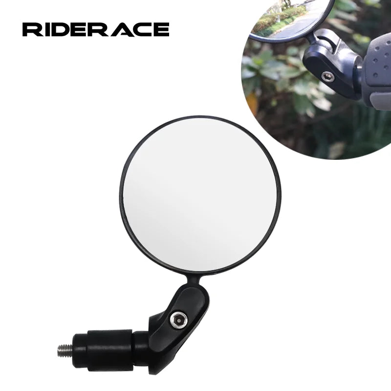 RIDERACE 1PC MTB Handlebar Rear View Mirrors Bike 360 Degree Rotation Adjustable Back Sight Reflector Universal Cycling Supplies