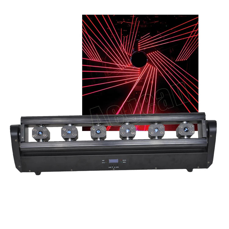 Mix Rgb Laser Stage Light 6 Head Single Beam Laser Light Dmx Control Moving Head Laser Light