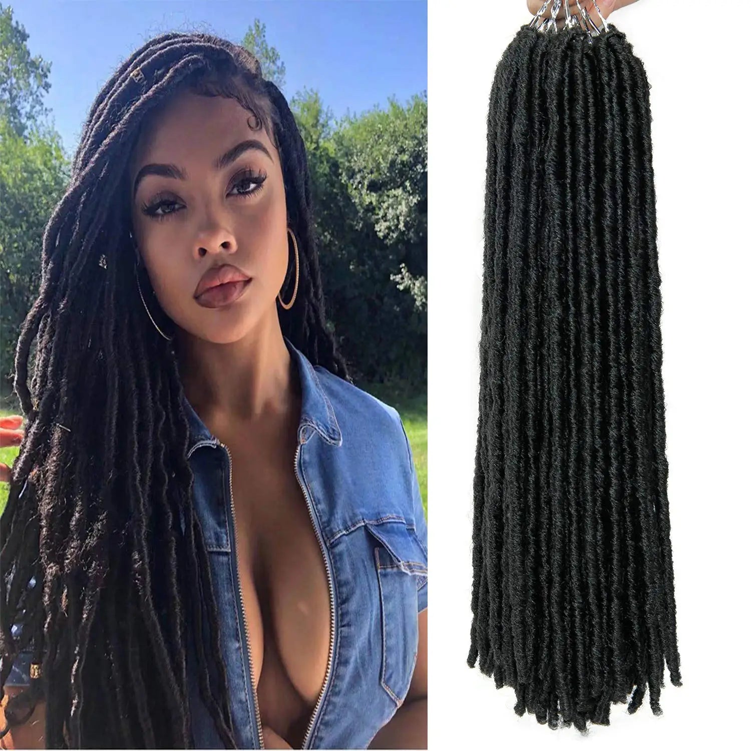 Straight Faux Locs Crochet Braids Hair 18 22 26 Inch Ombre Synthetic Goddess Braids Braiding Hair Extensions African for Women