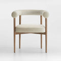 Modern Solid Wood Frame Dining Chairs with Lamb Down Fabric Boucle Upholstery for Home Bar School Premium Dining Use