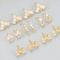 MD94 Wholesale Jewelry Accessories18k Gold Rhodium Platedcopperzirconshand Madecharmsmaking Findingsdiy Earrings6pcs/lot