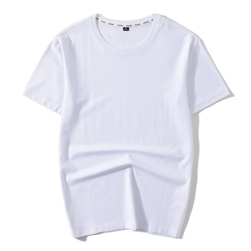 Wholesale Stretch Cool 100% Cotton Round Neck Short Sleeve   T-shirt Solid Color T-shirt Men's Summer T-shirt