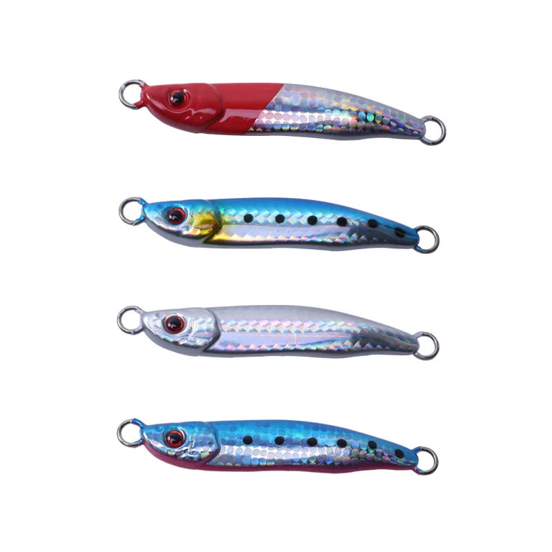 Metal Jig Lure Long Casting Micro Jig S-shape Lure Slow Fall Jigging Iron Bait Saltwater 20g 40g 60g 80g