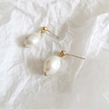2024 Bridal Jewelry Hypoallergenic Brass Gold Plated Women Retro Big Freshwater Pearl Earring
