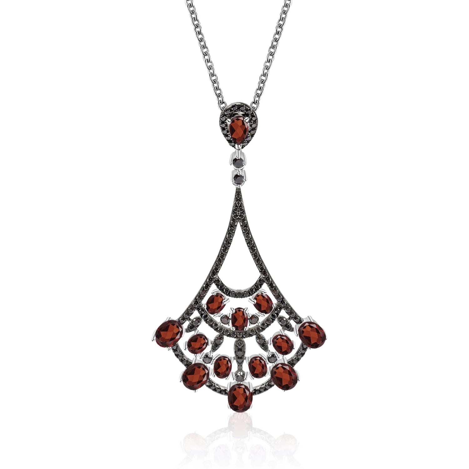 W0317 Abiding Fine Jewelry Multi Natural Red Garnet Gemstone Pendant Elegant 925 Sterling Silver Fine Jewelry Pendant for Gift