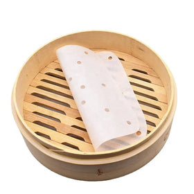 7-Inch Double-Sided Silicone Greaseproof Heat-Resistant Waterproof Perforated Dim Sum Steamer Paper Custom Non-Stick Cookie
