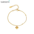 SP-LAM 2021 Adjustable Stainless Steel Cute Bangle LUCKY Letter Gold Charm Woman Korean Chain Bracelet MegaBDM