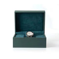 Customized logo Luxury Packaging Box Display Leather Interior Green PU Watch Gift Box Travel New Settings for 2024
