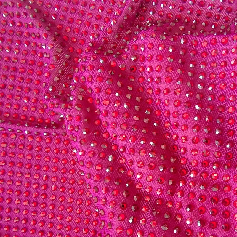 Spandex Siam Glitter Fabric With Crystal Diamond Glitter Strass Fabric for Swimwear MegaBDM