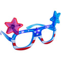 Independence Day Patriotic LED Stars Glasses American Flag Print Flashlight for Festive Party Graduation Thanksgiving