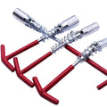 View Larger Image  Share 14/16/21mm T-Handle Universal Joint Spark Plug Socket Wrench 360 Degrees Remover Installer Hand Tool
