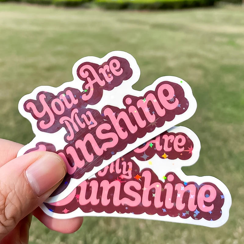 Custom Print Waterproof PVC Vinyl Holographic Star Shape StickersCustomised Cartoon Inspirational Quote Logo Die Cut Sticker
