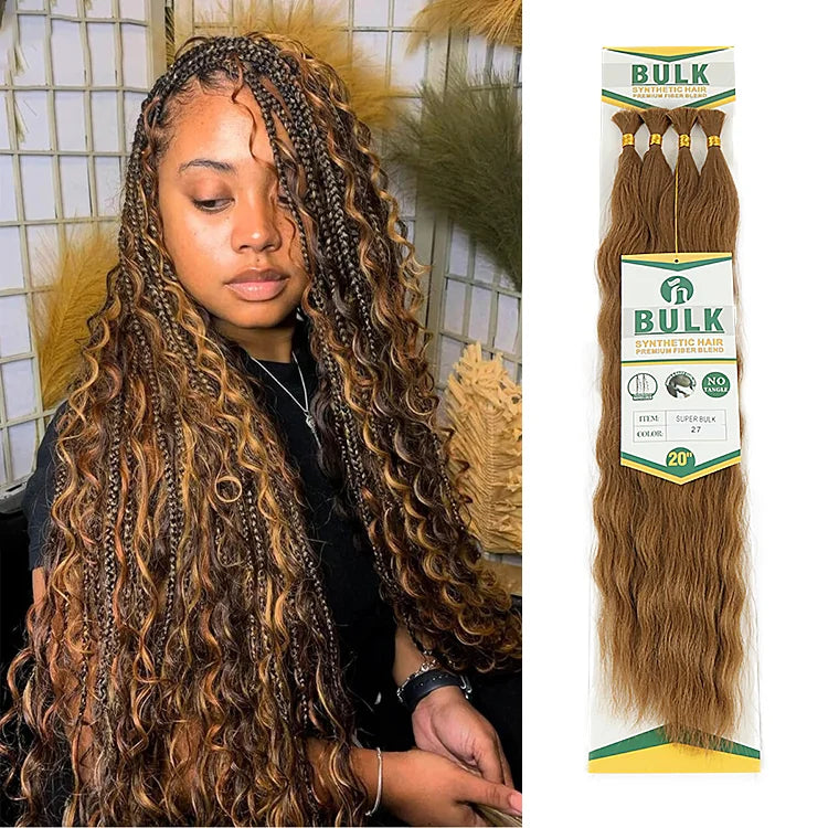 Julianna Wholesale Synthetic Hair No Weft Super Wave Bulk for Braiding Perfect for Boho Box Braid Locs