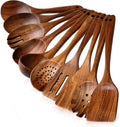 Manufacturer Customization High Quality Durable Teak Wood Cooking Utensils Set 10 Pcs with Smooth Kitchen Tool Set