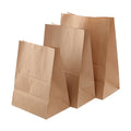 Recyclable Brown Kraft Paper Bag Square Bottom Food Packaging for Pizza Milk Sushi Jelly Salad Food Grade Paper Bag