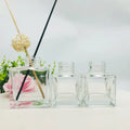 Wholesale Simple Square Glass Clear 50ml 100ml 150ml 200ml Empty Luxury Perfume Reed Diffuse Glass Bottle