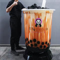 Custom Large Fiberglass Resin Boba Tea Sculpture Giant Tea Cup for Bubble Tea Shop Decor