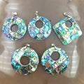 Wholesale Bulk Price Mosaic Real Abalone Shell Gemstone Slice Natural Pendant Mother of Pearl Jewelry Making Earrings Charms