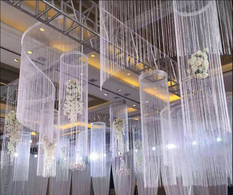 LG20181029-12 Luckygoods Decorative String Curtain Wedding Celling Decoration String Curtains