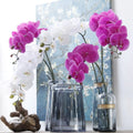 Wholesale High-end  9 Heads Artificial Flowers Real Touch Latex Orchids for Living Room Decoration