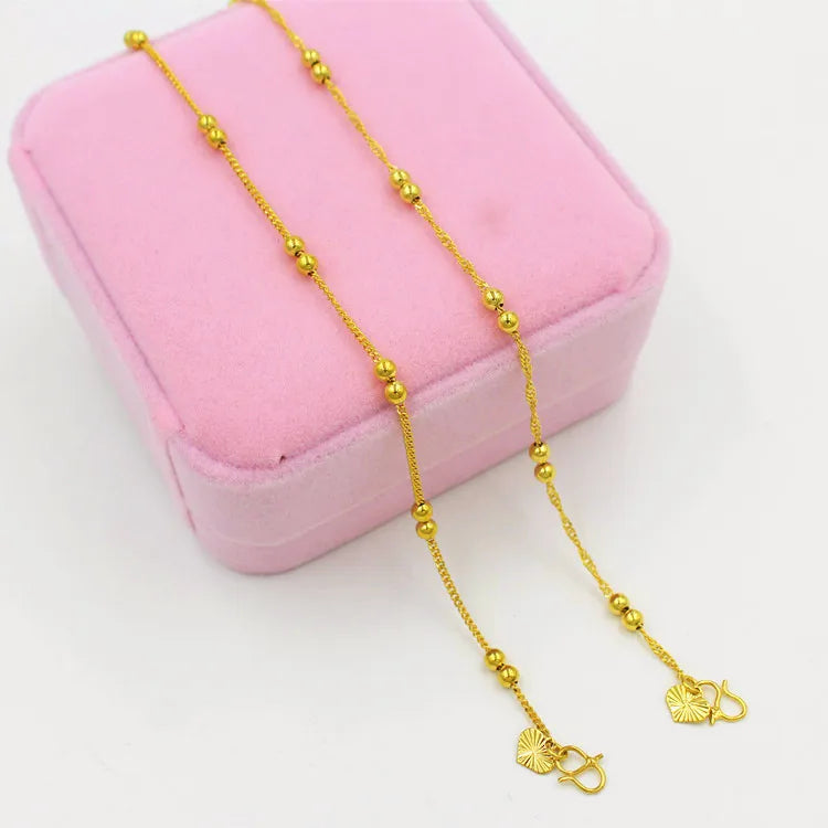 Wholesale Fashion Simple New s Vietnam Sand Gold Plated Female Bell Bead Anklet Jewelry