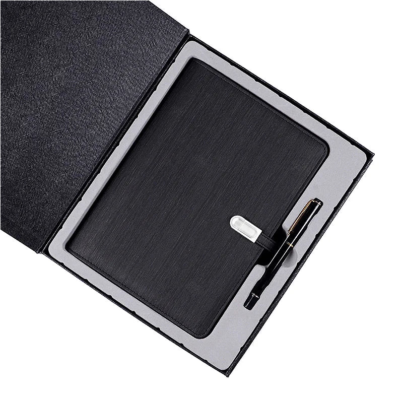 Diary Notebook With Power Bank Charging Notebook With 16GB USB Wireless Charging Cable MP4 Business Gift Customized